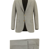 Light Mink 4 Drop Relaxed Fit Patterned Suit