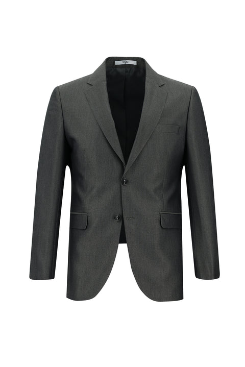 Medium Gray 7 Drop Slim Fit Patterned Suit