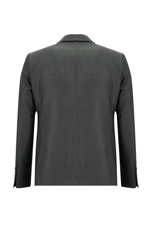 Medium Gray 7 Drop Slim Fit Patterned Suit
