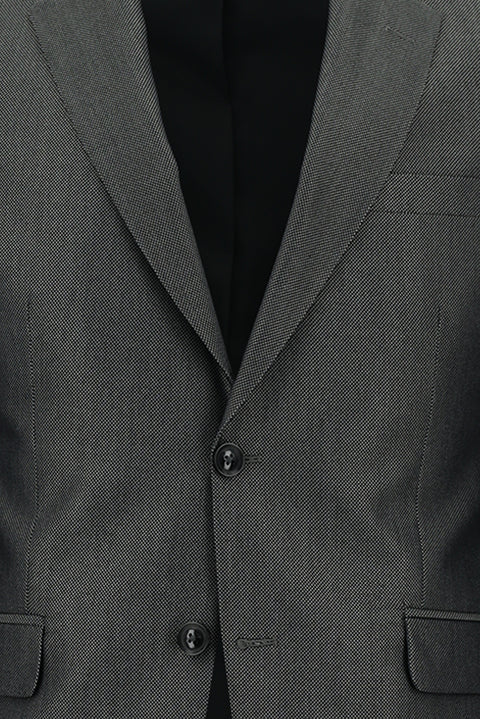 Medium Gray 7 Drop Slim Fit Patterned Suit