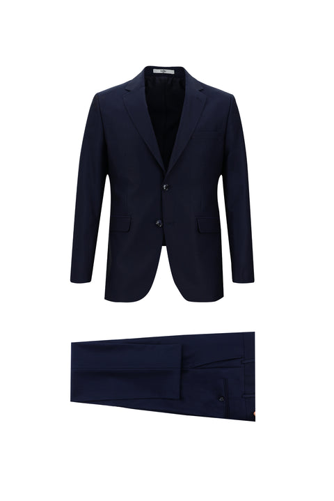 Dark Navy 7 Drop Slim Fit Patterned Suit
