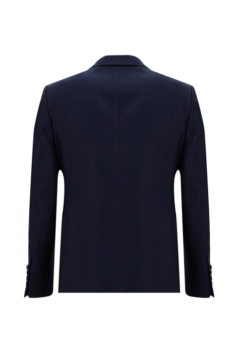 Dark Navy 7 Drop Slim Fit Patterned Suit