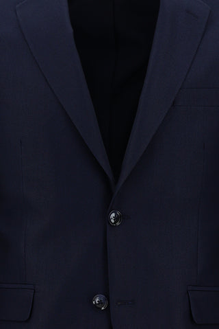  Koyu Lacivert 7 Drop Slim Fit Dar Kesim Desenli Takım Elbise