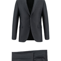 Dark Anthracite 7 Drop Slim Fit Patterned Suit