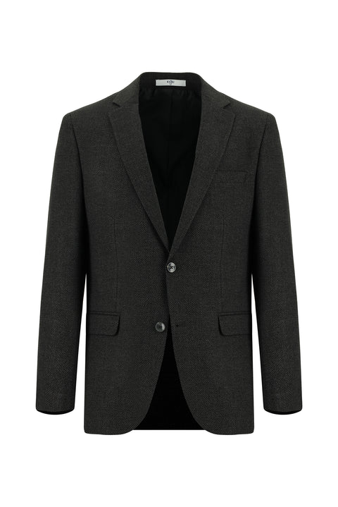 Dark Anthracite 6 Drop Regular Fit Standard Cut Patterned Suit