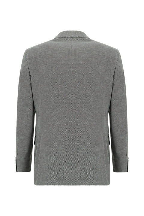 Açık Füme 7 Drop Slim Fit Dar Kesim Desenli Takım Elbise