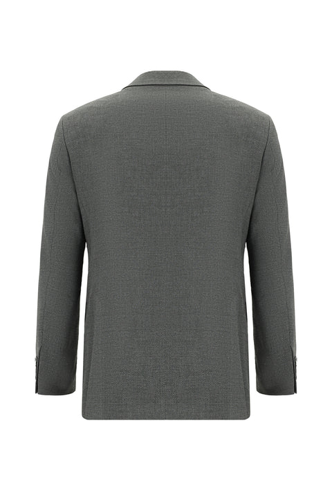 Medium Gray 6 Drop Regular Fit Standard Cut Patterned Suit