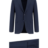 Medium Navy 4-Drop Relaxed Fit Patterned Suit