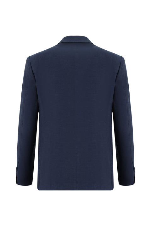 Medium Navy 7 Drop Slim Fit Patterned Suit