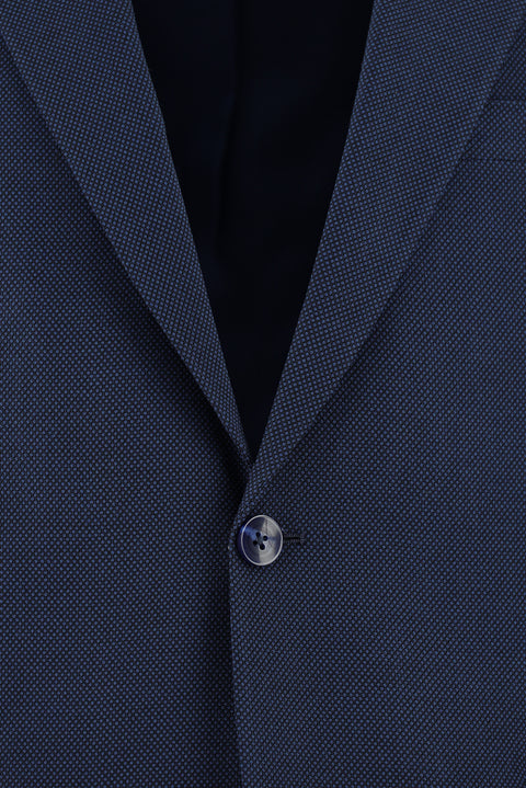 Medium Navy 4-Drop Relaxed Fit Patterned Suit