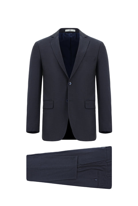 Dark Navy 7 Drop Super Slim Fit Extra Narrow Cut Patterned Suit