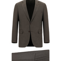 Medium Brown 6 Drop Regular Fit Standard Cut Patterned Suit