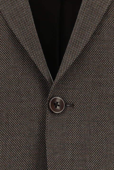 Medium Brown 7 Drop Super Slim Fit Extra Narrow Cut Patterned Suit