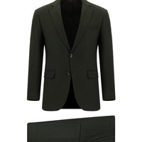 Dark Khaki 7 Drop Slim Fit Patterned Suit