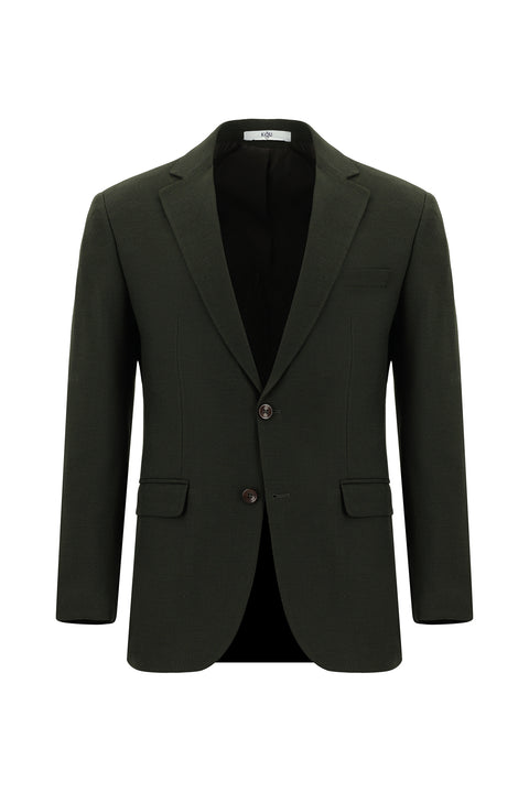 Dark Khaki 7 Drop Slim Fit Patterned Suit