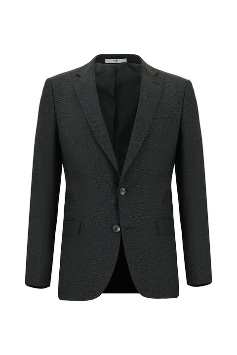 Dark Anthracite 6 Drop Regular Fit Standard Cut Patterned Suit