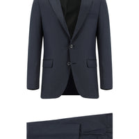 Dark Gray 4-Drop Relaxed Fit Patterned Suit