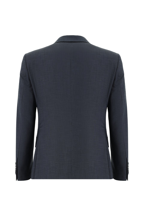 Dark Gray 4-Drop Relaxed Fit Patterned Suit