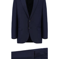 Light Navy Blue 7 Drop Super Slim Fit Extra Narrow Cut Patterned Suit