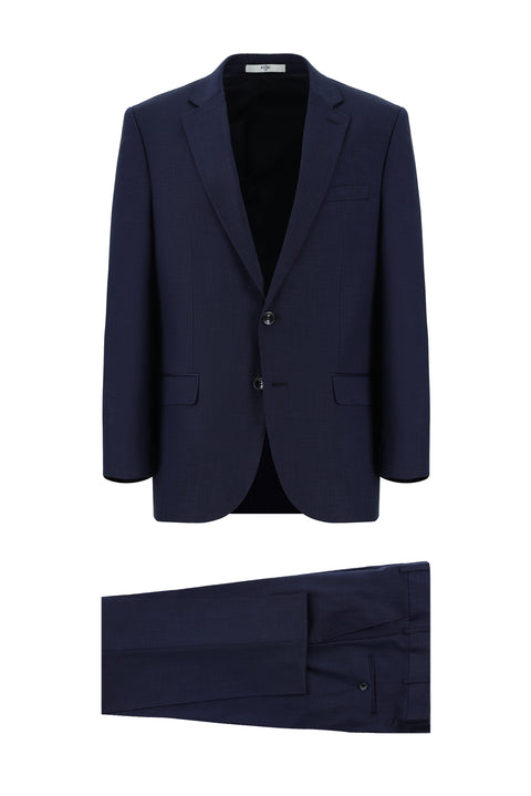 Light Navy Blue 7 Drop Super Slim Fit Extra Narrow Cut Patterned Suit