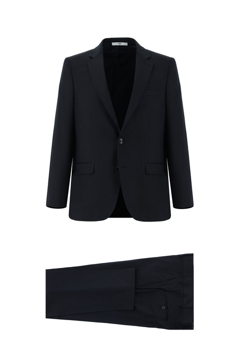 Dark Navy 7 Drop Super Slim Fit Extra Narrow Cut Patterned Suit
