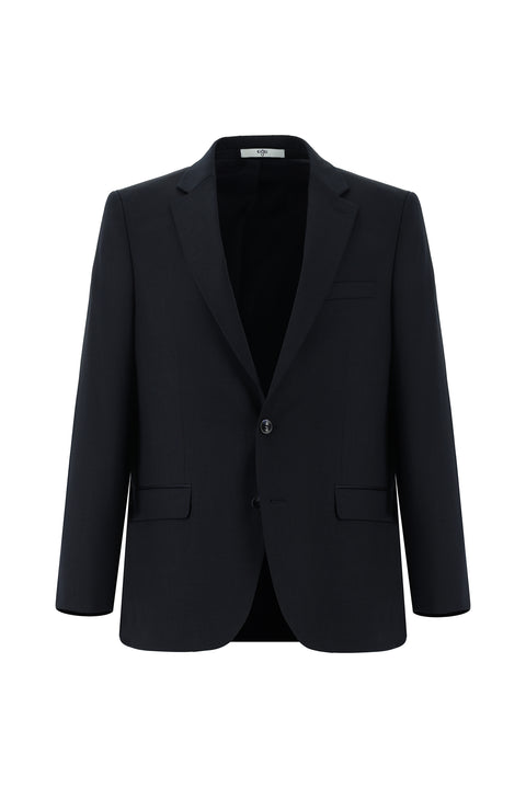 Dark Navy 4-Drop Relaxed Fit Patterned Suit