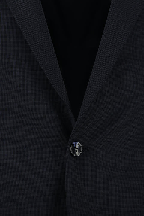 Dark Navy 4-Drop Relaxed Fit Patterned Suit