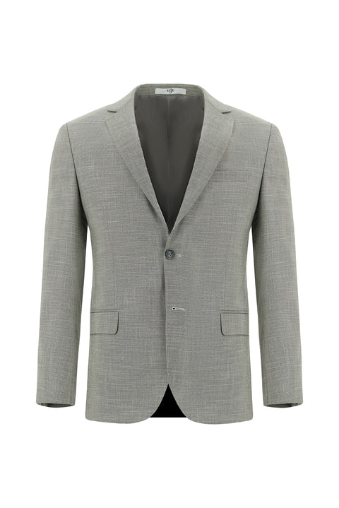 Light Gray 7 Drop Slim Fit Patterned Suit