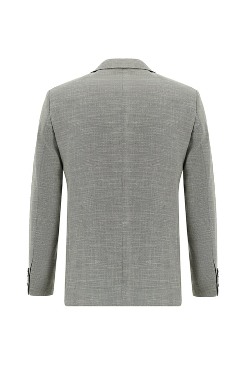 Light Grey 4 Drop Relaxed Fit Patterned Suit