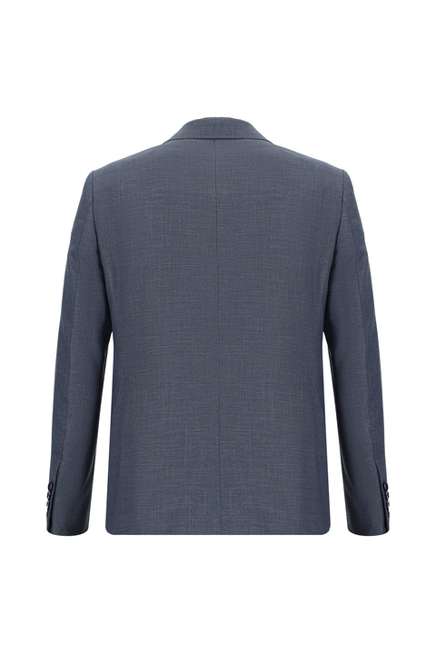 Light Navy Blue 4-Drop Relaxed Fit Patterned Suit