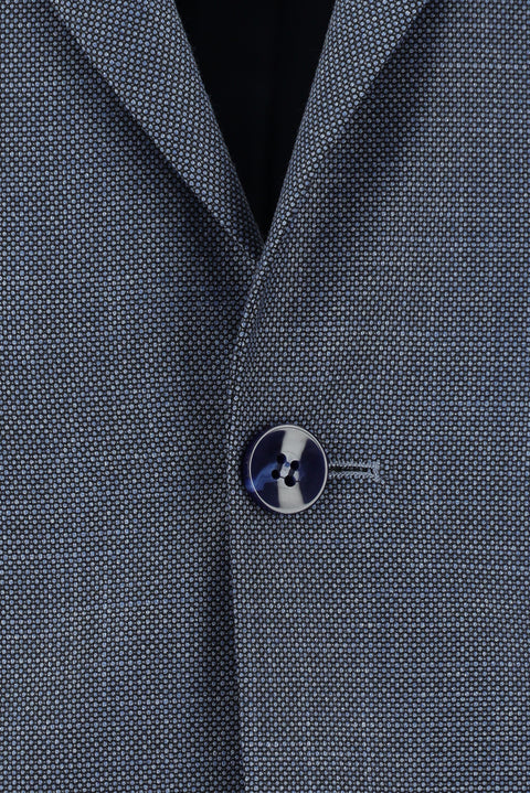 Light Navy Blue 4-Drop Relaxed Fit Patterned Suit