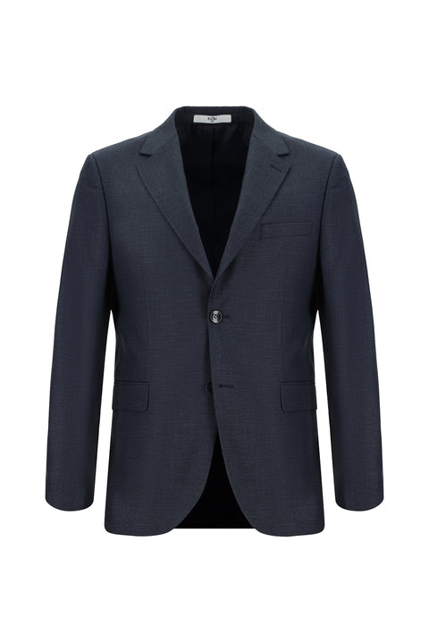 Dark Navy 7 Drop Slim Fit Patterned Suit