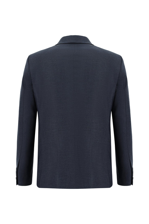 Dark Navy 7 Drop Slim Fit Patterned Suit