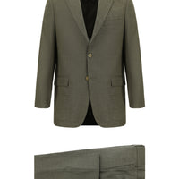 Koyu Bej 4 Drop Relaxed Fit Rahat Kesim Desenli Takım Elbise