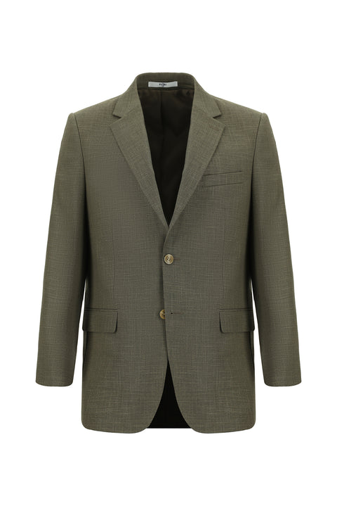 Dark Beige 7 Drop Slim Fit Patterned Suit