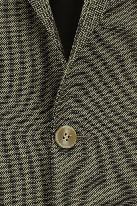 Dark Beige 7 Drop Super Slim Fit Extra Narrow Cut Patterned Suit