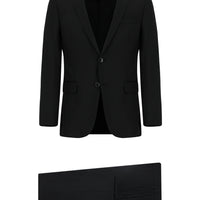 Black 7 Drop Slim Fit Patterned Suit