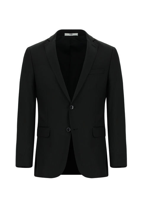 Black 6 Drop Regular Fit Standard Cut Patterned Suit