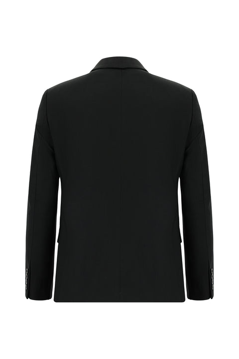 Black 6 Drop Regular Fit Standard Cut Patterned Suit