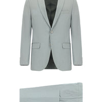 Açık Gri 7 Drop Super Slim Fit Eksra Dar Kesim Desenli Takım Elbise