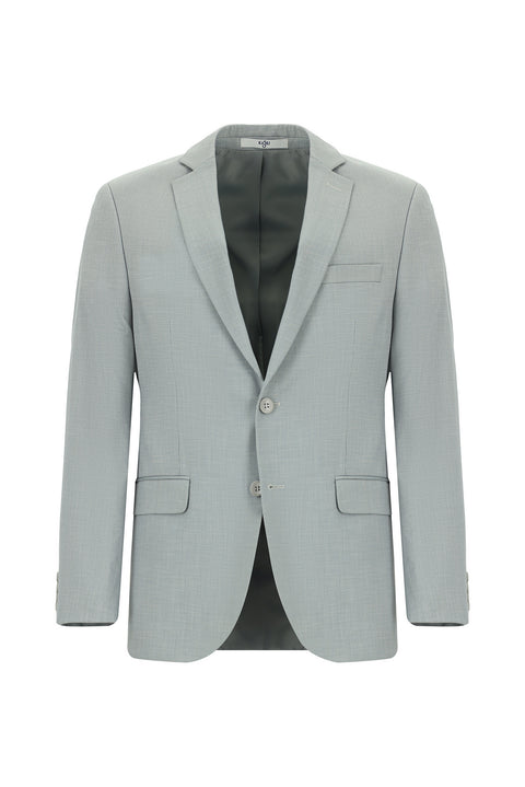 Light Gray 6 Drop Regular Fit Standard Cut Patterned Suit