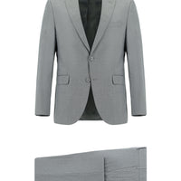 Medium Gray 7 Drop Super Slim Fit Extra Narrow Cut Patterned Suit