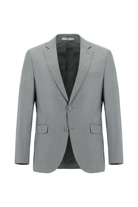 Medium Gray 6 Drop Regular Fit Standard Cut Patterned Suit