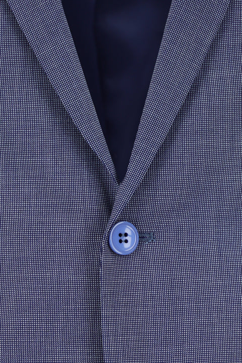 Light Navy Blue 6 Drop Regular Fit Standard Cut Patterned Suit