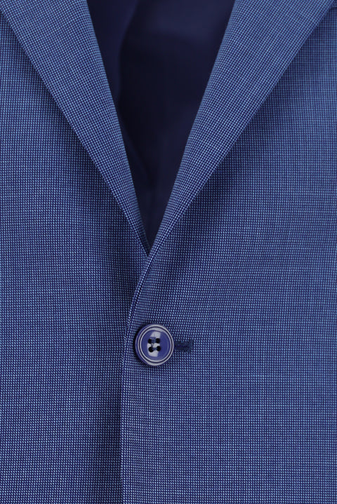 Medium Navy 7 Drop Slim Fit Patterned Suit