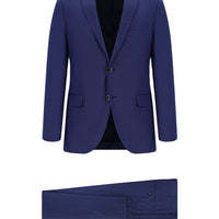 Dark Navy 7 Drop Super Slim Fit Extra Narrow Cut Patterned Suit