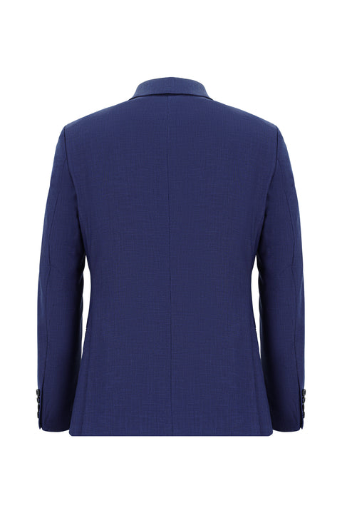 Dark Navy 6 Drop Regular Fit Standard Cut Patterned Suit