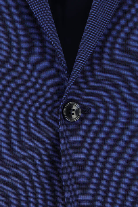 Dark Navy 7 Drop Slim Fit Patterned Suit