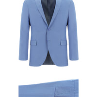 Blue 7 Drop Slim Fit Patterned Suit