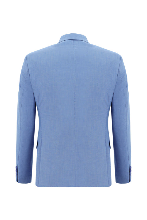Blue 6 Drop Regular Fit Standard Cut Patterned Suit